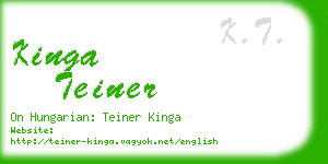 kinga teiner business card